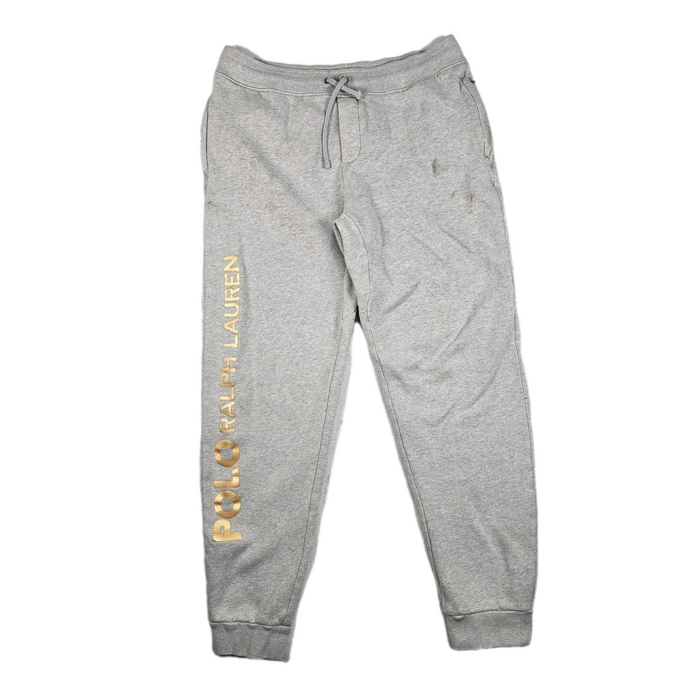 Polo Ralph Lauren Boys Joggers XL 18-20 Gold Logo Fleece Sweatpants Drawstring